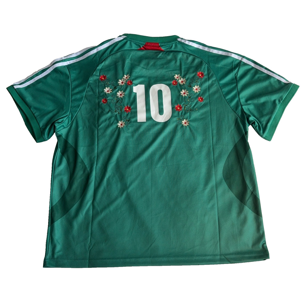 Joga Bonito Mexico Embroidered Soccer Jersey Green Floral #10 Men’s L NWT - Picture 5 of 5